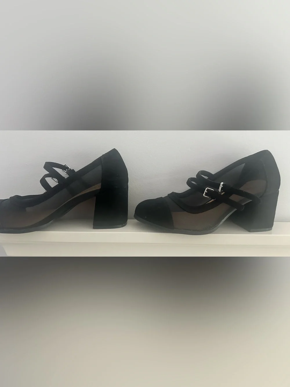 torrid Black Mesh & Suede Mary Jane Block Heels